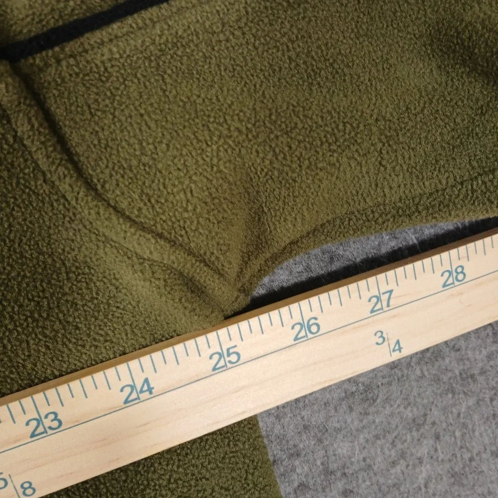 Architect Fleece Pullover Men XXL Green Quarter Zip Mock Neck Piping Long Sleeve